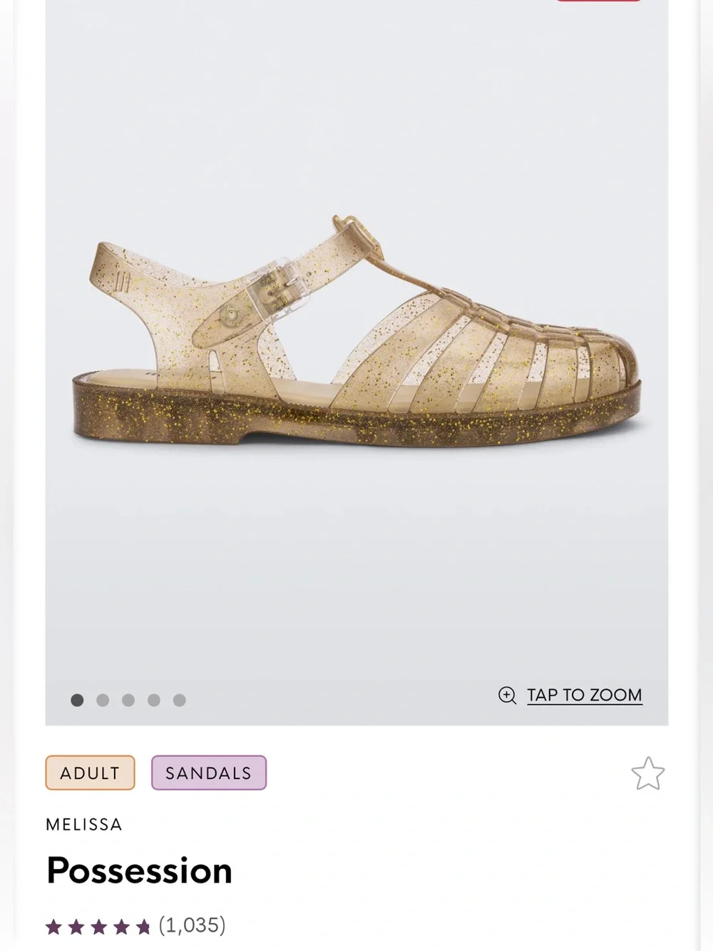 Melissa Glitter Jelly Sandals - Gold - Picture 1 of 7